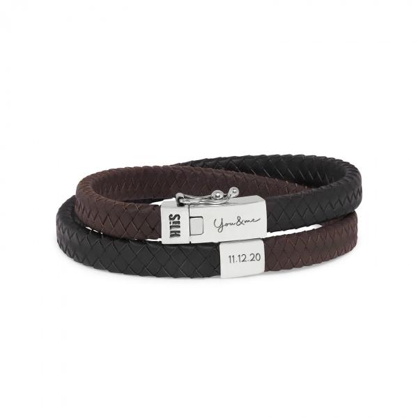 258BBR Armband Schwarz-Bruin ALPHA Collection