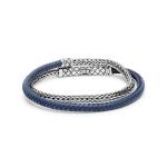 439BLU Wickelarmband leder silber CROSSLINE Collection