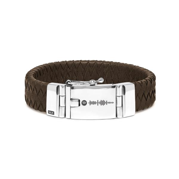 641BRN bracelet leather silver ALPHA ALPHA Collection